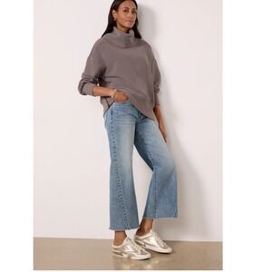 Varley Milton Sweatshirt Side Zip Pullover Cowl‎ Neck Ribbed Medium